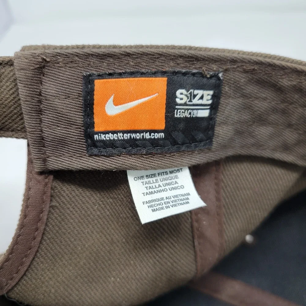 Nike Legacy91 Baseball Cap Brown Yellow Embroidered Swoosh Hook Loop Hat‎ OSFM